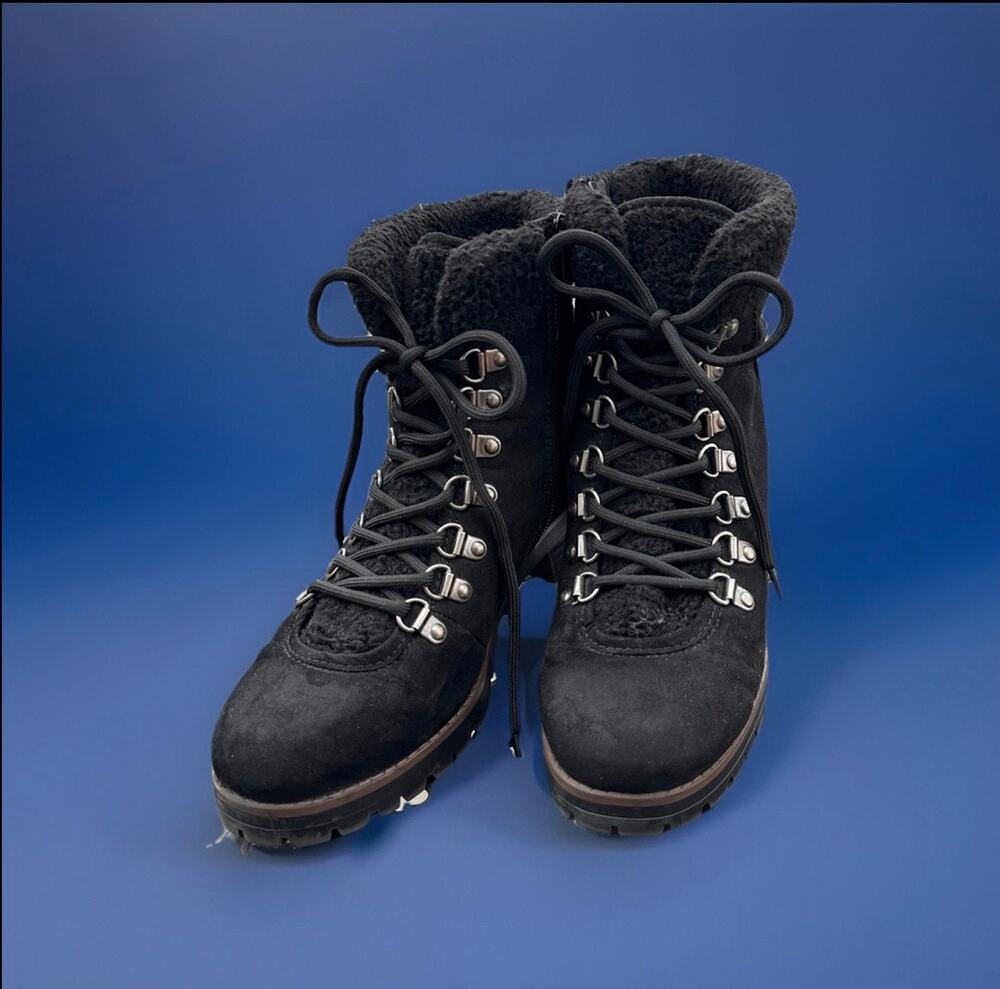 Oakland Women's Black Lace Up Hiking Combat Boots Size 7.5